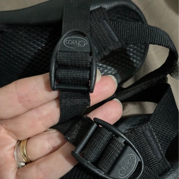 Kids size 2 black chacos. - Picture 2 of 4